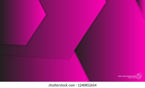 Vector Abstract Background Hexagon pink light and shadow