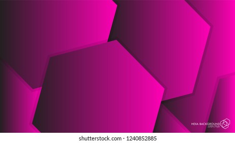 Vector Abstract Background Hexagon pink light and shadow