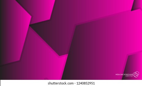 Vector Abstract Background Hexagon pink light and shadow