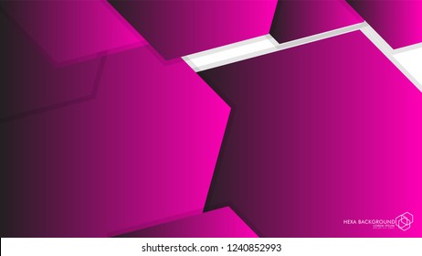 Vector Abstract Background Hexagon pink light and shadow