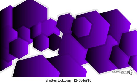Vector Abstract Background Hexagon purple light and shadow