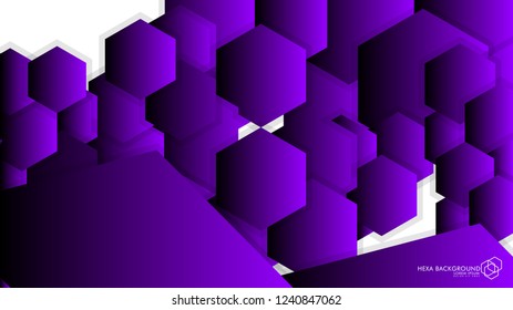 Vector Abstract Background Hexagon purple light and shadow