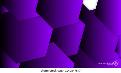 Vector Abstract Background Hexagon purple light and shadow