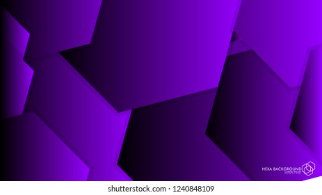 Vector Abstract Background Hexagon purple light and shadow