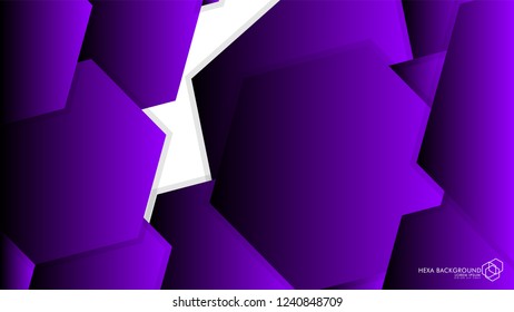 Vector Abstract Background Hexagon purple light and shadow