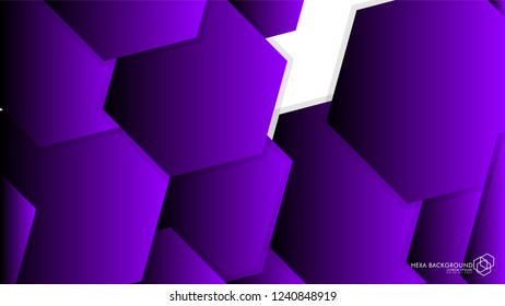 Vector Abstract Background Hexagon purple light and shadow