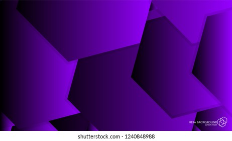 Vector Abstract Background Hexagon purple light and shadow