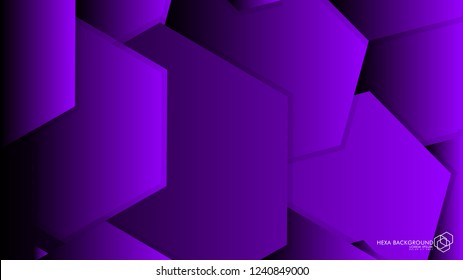 Vector Abstract Background Hexagon purple light and shadow