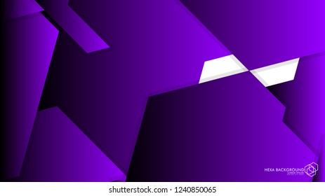Vector Abstract Background Hexagon purple light and shadow