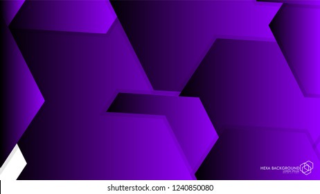 Vector Abstract Background Hexagon purple light and shadow