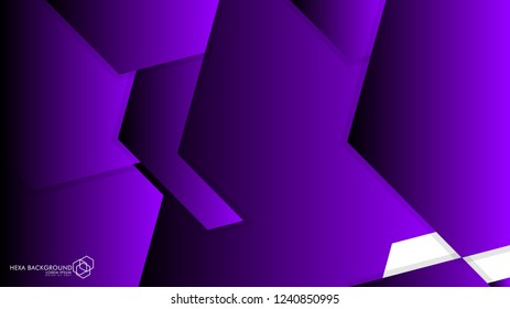 Vector Abstract Background Hexagon purple light and shadow