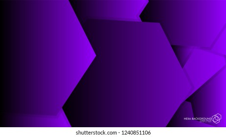 Vector Abstract Background Hexagon purple light and shadow