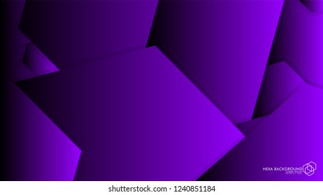 Vector Abstract Background Hexagon purple light and shadow