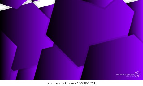 Vector Abstract Background Hexagon purple light and shadow