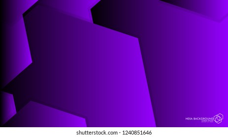 Vector Abstract Background Hexagon purple light and shadow