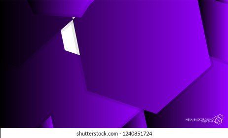 Vector Abstract Background Hexagon purple light and shadow