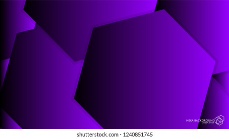 Vector Abstract Background Hexagon purple light and shadow