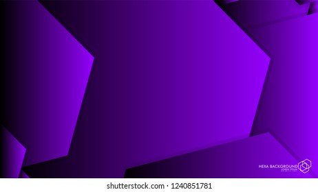 Vector Abstract Background Hexagon purple light and shadow