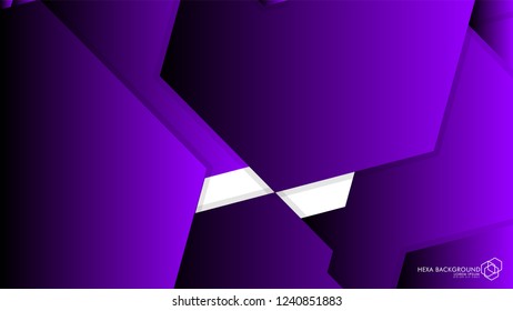 Vector Abstract Background Hexagon purple light and shadow