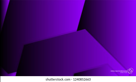 Vector Abstract Background Hexagon purple light and shadow