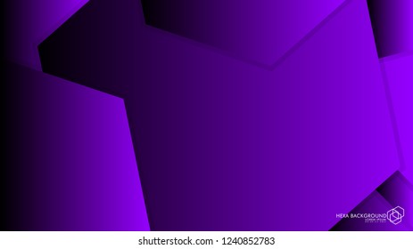 Vector Abstract Background Hexagon purple light and shadow