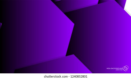 Vector Abstract Background Hexagon purple light and shadow