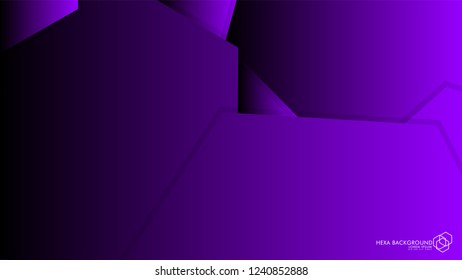 Vector Abstract Background Hexagon purple light and shadow