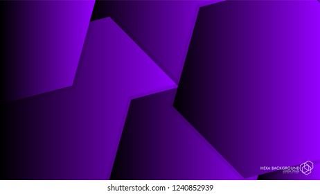 Vector Abstract Background Hexagon purple light and shadow