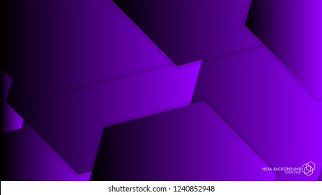 Vector Abstract Background Hexagon purple light and shadow