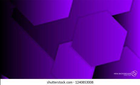 Vector Abstract Background Hexagon purple light and shadow