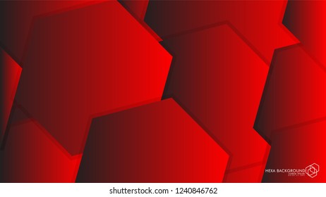 Vector Abstract Background Hexagon red light and shadow