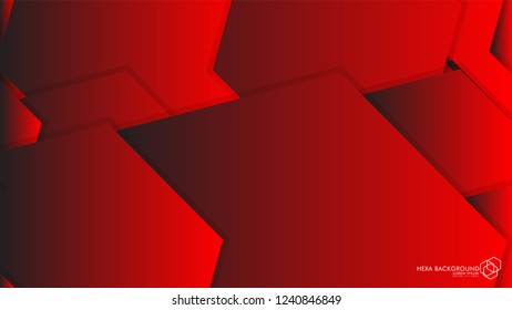 Vector Abstract Background Hexagon red light and shadow