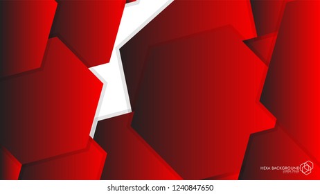 Vector Abstract Background Hexagon red light and shadow