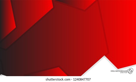 Vector Abstract Background Hexagon red light and shadow