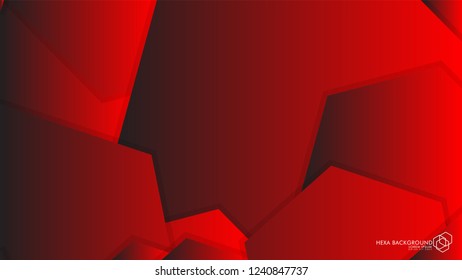 Vector Abstract Background Hexagon red light and shadow