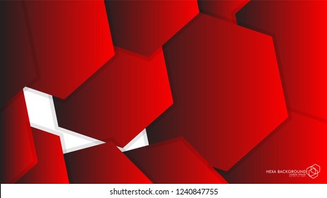 Vector Abstract Background Hexagon red light and shadow
