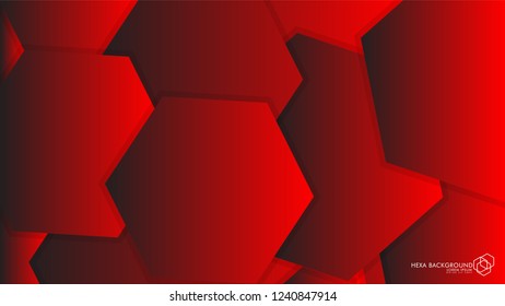 Vector Abstract Background Hexagon red light and shadow