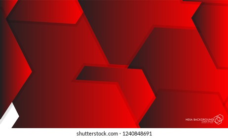 Vector Abstract Background Hexagon red light and shadow