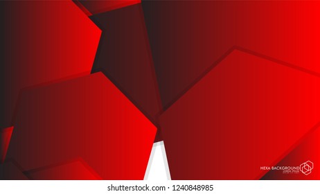 Vector Abstract Background Hexagon red light and shadow