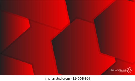 Vector Abstract Background Hexagon red light and shadow