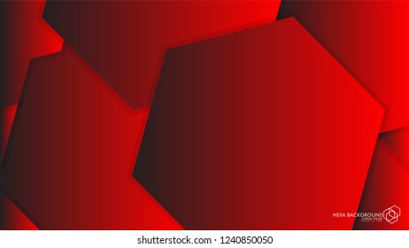 Vector Abstract Background Hexagon red light and shadow