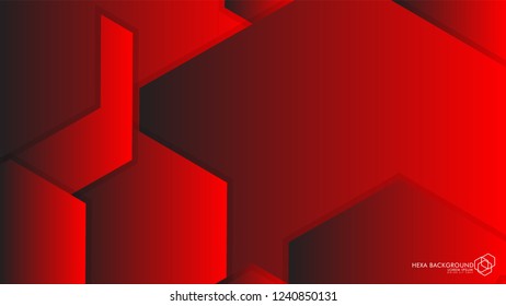 Vector Abstract Background Hexagon red light and shadow
