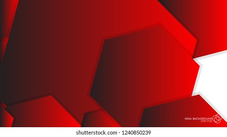 Vector Abstract Background Hexagon red light and shadow