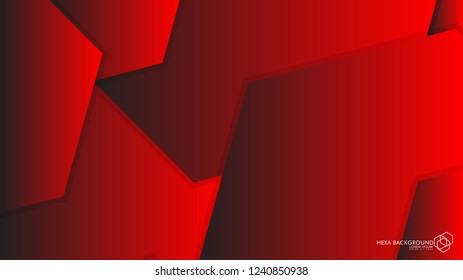 Vector Abstract Background Hexagon red light and shadow
