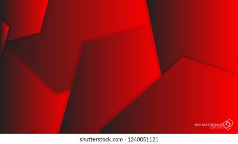 Vector Abstract Background Hexagon red light and shadow