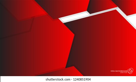 Vector Abstract Background Hexagon red light and shadow