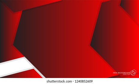 Vector Abstract Background Hexagon red light and shadow