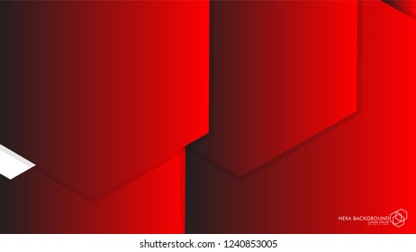 Vector Abstract Background Hexagon red light and shadow
