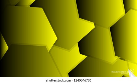 Vector Abstract Background Hexagon yellow light and shadow