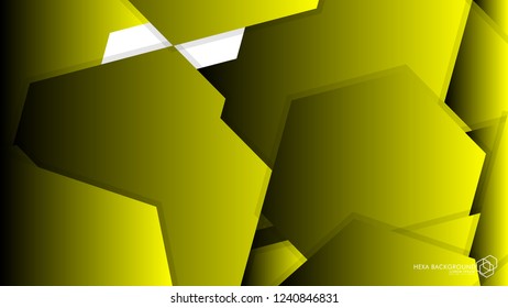 Vector Abstract Background Hexagon yellow light and shadow